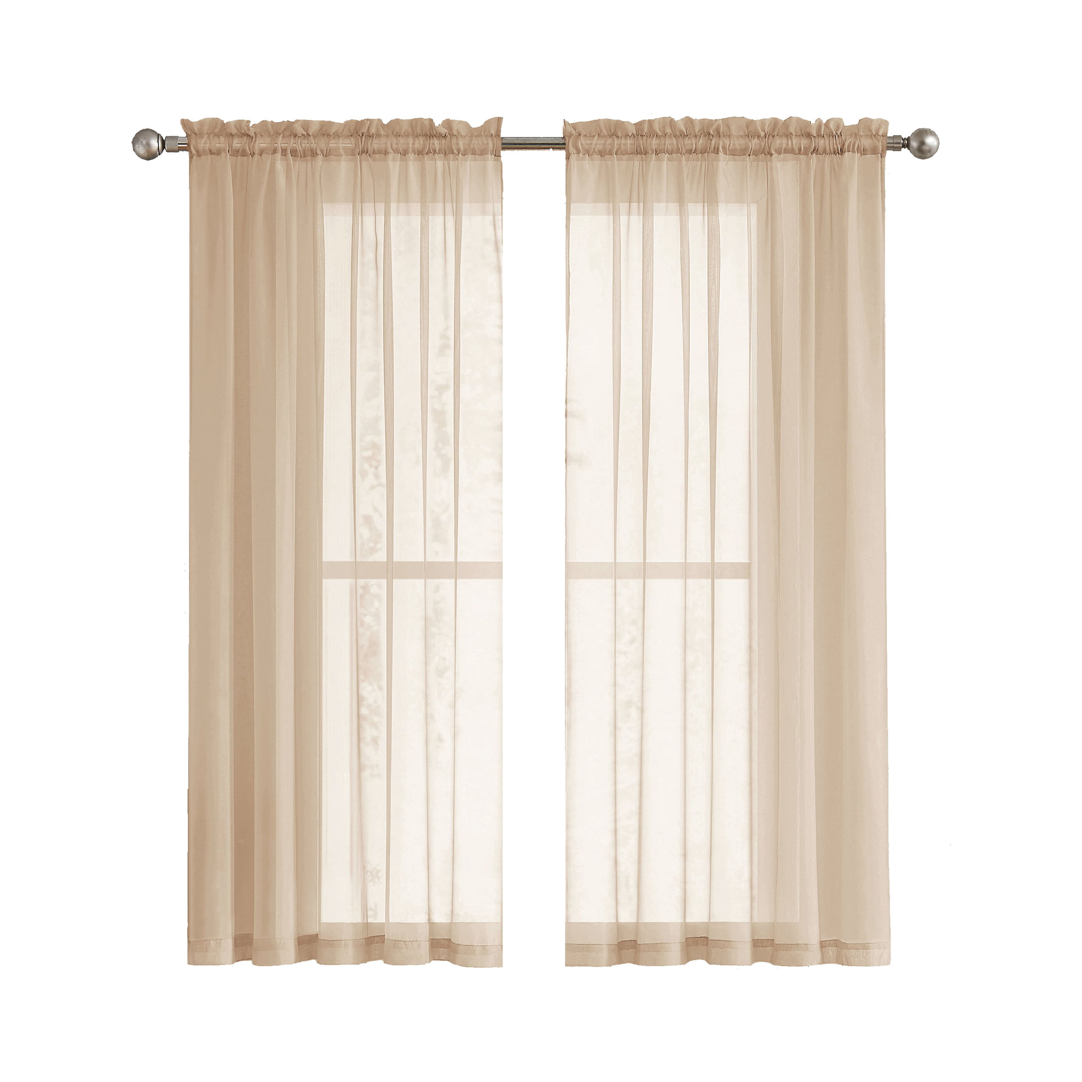 Window Elements Traditional, Contemporary, Farmhouse, Modern 2 Piece Sheer Curtain Set