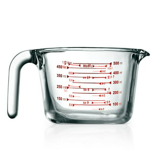 Ackers BORO3.3 Glass Measuring Cup-[Insulated handle | V-Shaped Spout]-Made  of High Borosilicate Glass Measuring Cup for Kitchen or Restaurant, Easy