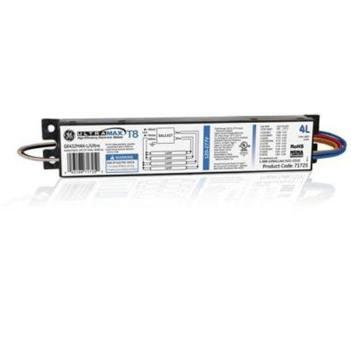 GE Lighting 78625 GE432MAX-L/ULTRA 120/277-Volt UltraMax Electronic Fluorescent T8 Multi-Volt Instant Start Ballast 4 or 3 F32T8 Lamps by GE Lighting