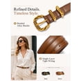 thumbnail image 2 of Punplita Women’s Black Belt, PU Leather Gold Buckle Belt for Jeans Pants Dresses, 2 of 5