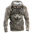 thumbnail image 5 of Telankuip Wolf Graphic Hoodies for Men Winter Flannel Warm Cozy Long Sleeve Drawstring Hooded Sweatshirts Retro Wild Animals Printed Fleece Soft Casual Pullover Tops with Pocket A-Grey XXXXL, 5 of 8