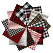 40 Lodge Buffalo Plaid Homespun 5"x5" Quilt Squares Red Black White Christmas Charm Pack by JCS