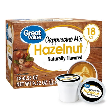Great Value Hazelnut Cappuccino, 18 Count