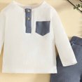 thumbnail image 5 of NOLDARES Toddler Baby Boy Set Clothes Long Sleeve Cute Print Tee Sweatpants Elastic Waist Casual Winter Outfits 2Pcs Size:18-24 M,Blue, 5 of 6