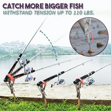 Ranliy Fishing Rod Holder, Automatic Spring Fishing Rod Holder, Bank Fishing Pole Holder Hook Setter Adjustable Stainless Steel Spring Loaded Rod Holder for Fishing