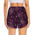 thumbnail image 4 of Vsdgher Snowflakes and Hearts Print Women's Running Double Layer Shorts High Waisted with Pockets Elastic Yoga Workout Athletic Gym Sports, 4 of 8