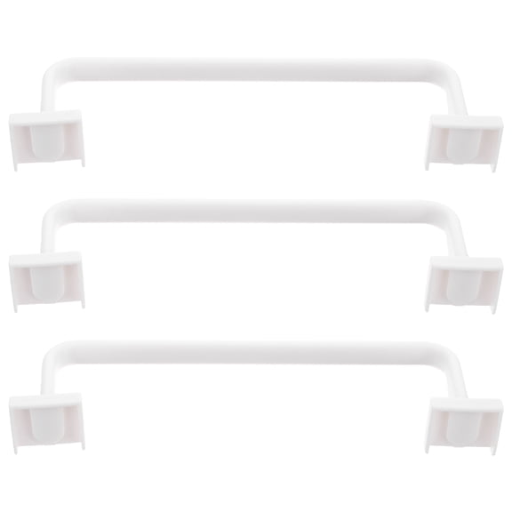 BESTYASH 3Pcs No Punch Plastic Towel Rack White Wall Mounted Towel Bar for Bathroom Use