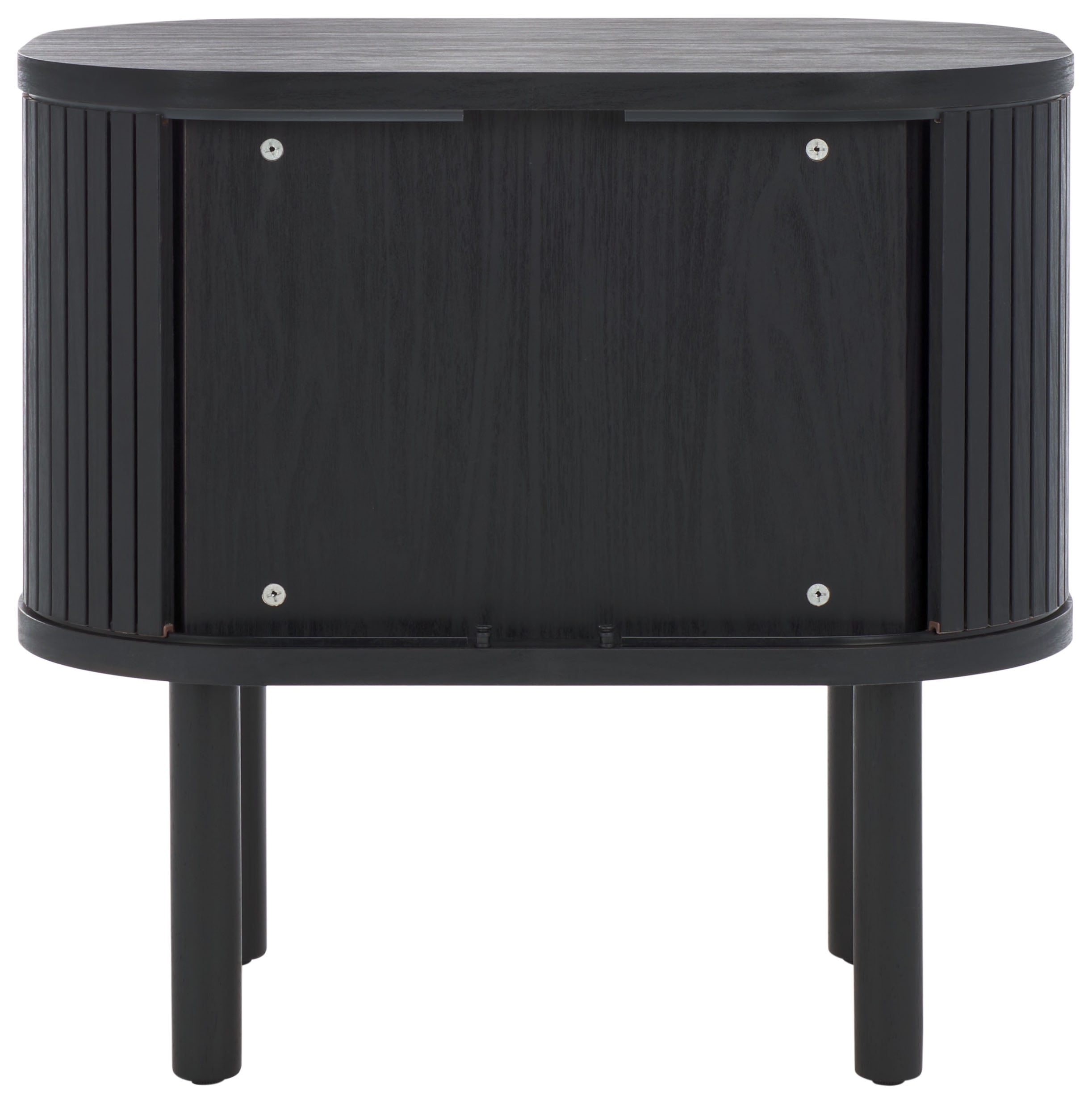 SAFAVIEH Tealla Contemporary Tambour Door Nightstand,Black/Gold