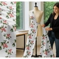 thumbnail image 5 of Soimoi White Cotton Cambric Fabric Leaves & Rose Floral Print Fabric by the Yard 42 Inch Wide, 5 of 7