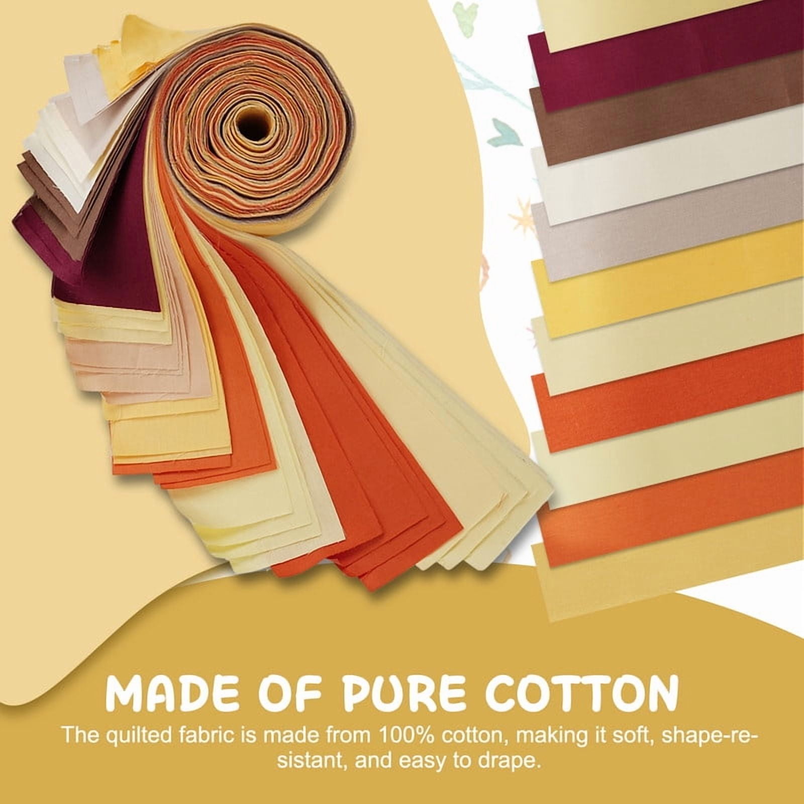 40PCS Jelly Roll Fabric 2.5x39 Inches (6.5x100 cm) Quilting Strips Bundle Cotton Solid Color Fabrics Patchwork for DIY Sewing Crafting Decoration (Thanksgiving Day)