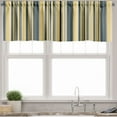 thumbnail image 3 of Ambesonne Geometric Valance & Curtain, Retro Vertical Lines, 55"x45", Dark Blue Grey Yellow, 3 of 7