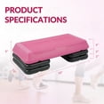 thumbnail image 2 of Signature Fitness Adjustable Aerobic Step Platform with 4 Risers, Non-Slip Stepper for Home Gym Workouts – 16", 28", 43", Pink/Blue/Gray, 2 of 5