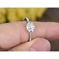 thumbnail image 3 of HeartsAndYou 1.5ct Oval Cut Moissanite Engagement Ring for Women 18k White Gold Over Silver Unique Solitaire, 3 of 8