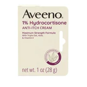 AVEENO Active Naturals 1% Hydrocortisone Anti-Itch Cream 1 oz (Pack of 6)