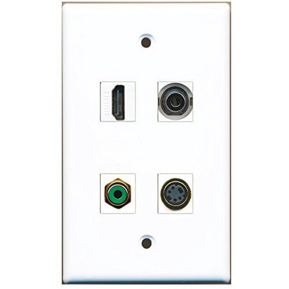 RiteAV - 1 Port HDMI 1 Port RCA Green 1 Port S-Video 1 Port 3.5mm Wall Plate