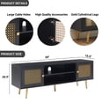 thumbnail image 6 of EDYO LIVING 65" Mid Century Modern Black TV Stand with Open Shelf, Boho Entertainment Center, TV Media Console Table for Living Room, 6 of 6