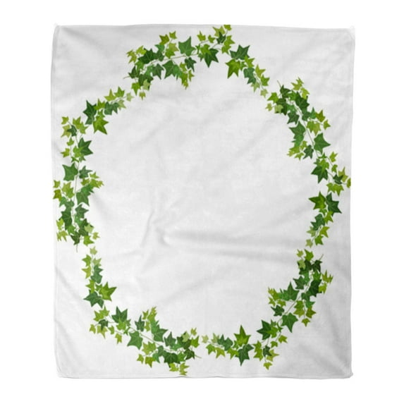ASHLEIGH Flannel Throw Blanket Green Creeper Ivy Vines Garden Balcony Booming Border Branch Soft for Bed Sofa and Couch 50x60 Inches