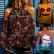 thumbnail image 4 of Camiseta de manga larga con cuello halter sin tirantes y calabaza fantasma para mujer Pompotops gfhjh2416, 4 of 5