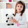 thumbnail image 4 of Soft Plush Panda Toy, Realistic Stuffed Panda, Sleep Aid & Anxiety Relief Companion Toy, Cute Plush Panda for Adults, Comforting Stuffed Animal, 6.3in/16cm, Black, 4 of 9