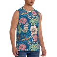 thumbnail image 2 of Uemuo Colorful Flowers Pattern Men's Sleeveless T-Shirt,Muscle Athletic Tank Top, Moisture-wicking Quick-dry Breathable Classic Tee Top for Gym Run Outdoor Sports-3X-Large, 2 of 8