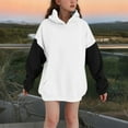 thumbnail image 2 of Miluxas Sweatshirts for Teen Girls Long Sleeve Hooded Pullover Hoodies Casual Tops Winter Youth Sweatshirt with Pocket White 13-14Years, 2 of 5
