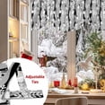 thumbnail image 5 of Christmas Winter Snowman Tie Up Valances Curtain, Snowflakes Black Gray Striped Adjustable Rod Pocket Short Window Treatment Tie Up Curtains Valances for Kitchen Living Room Bathroom 60x18 Inches, 5 of 9