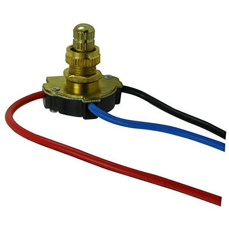 - Turn Knob - On/Off Canopy Switch - 3 Way - Polished Brass - 6 Amp - 125 Volt - 55-3301-10 By PLT