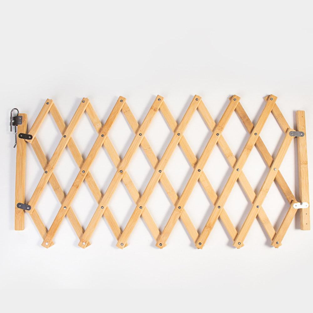 Bamboo Alloy Foldable Pet Gate, Retractable Dog Barrier for Indoor Outdoor, 110cm