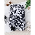 thumbnail image 5 of Caoirhny Little Girls Summer Casual Jumpsuit Sleeveless Crewneck Zebra Print Playsuit with Bow Decor, 5 of 9