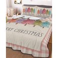 King Quilt Sets with 2 Pillow Shams, Christmas Tree Lightweight Summer