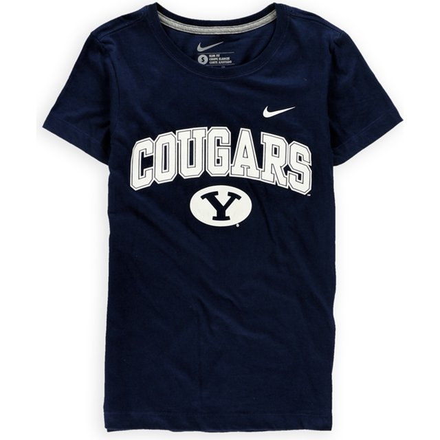 Camiseta Nike BYU Cougars Slim Graphic Mujer Azul Pequeña