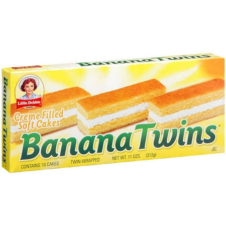 Little Debbie Family Pack Banana Twins Cakes Snack Cakes, 11 oz