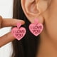 thumbnail image 4 of Colección de San Valentín Pendientes de acrílico con corazón brillante y bloques de color Pendientes colgantes Joyas para las orejas de mujer Pendientes de plástico, 4 of 5