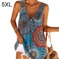 thumbnail image 1 of Guardurnaity Chaleco de mujer Camiseta sin mangas con cuello en V sexy Camiseta sin mangas con estampado floral, Negro, 5XL Prendas para la parte del cuerpo azul 5XL Guardurnaity AP002036-40, 1 of 4