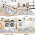 thumbnail image 2 of Nautical Coastal Kitchen Mat Seahorse Coral Seashell Starfish Ocean Beach Underwater Marine Life Pattern Area Rugs Bathroom Flannel Non-Slip Mat Indoor Decor Carpet, 2 of 2
