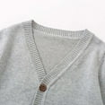 thumbnail image 6 of Toddler and Kids Sweater Cardigans V Neck Button Up Long Sleeve Knitwear Boys Girls Soft Cotton Knit Outerwear (5-6 Years, Gray), 6 of 7