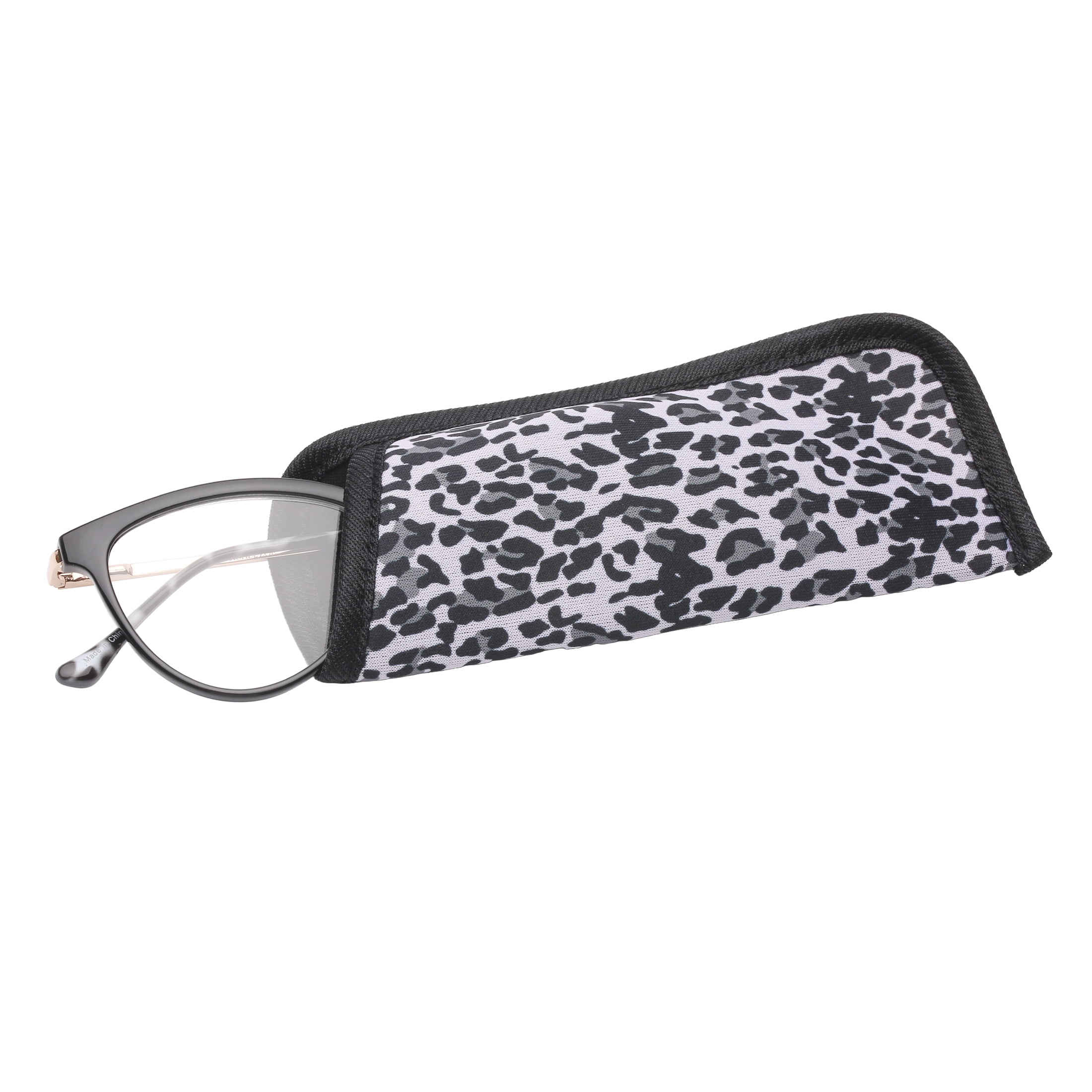 (2 pack) Rz by Rachel Zoe Womens Cateye Reading Glasses with Case, Black/Crystal Brown, Tabitha +1.50