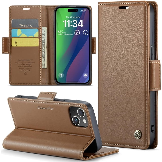 Case for iPhone 15 Plus Wallet Case with Card Holder, Kickstand RFID Blocking Magnetic Closure Shockproof Protective PU Leather Cover for iPhone 15 Plus Flip Wallet