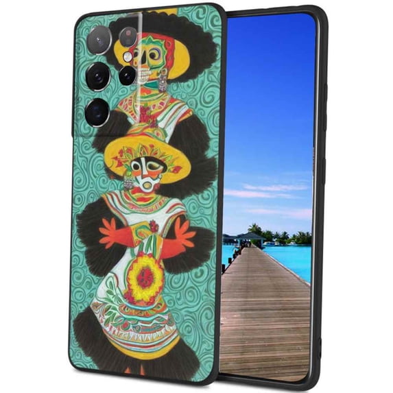 Compatible with Samsung Galaxy S21 Ultra Phone Case, Mexican-Art-8 Case Silicone Protective for Teen Girl Boy Case for Samsung Galaxy S21 Ultra