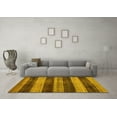 thumbnail image 3 of Ahgly Company Machine Washable Indoor Square Abstract Yellow Modern Area Rugs, 3' Square, 3 of 4