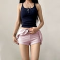 thumbnail image 7 of Aihuaihua Fold Over Shorts Skirt Low Waist Pleated Skirts Strechy Elastic Waisted Cute Shorts for Women Girl Y2k Pink M, 7 of 7