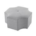 thumbnail image 4 of Nicole Miller Cocktail Ottoman Zaid Linen Upholstered Octagon Single Tufted Nailhead Trim Grey/Chrome, 4 of 9