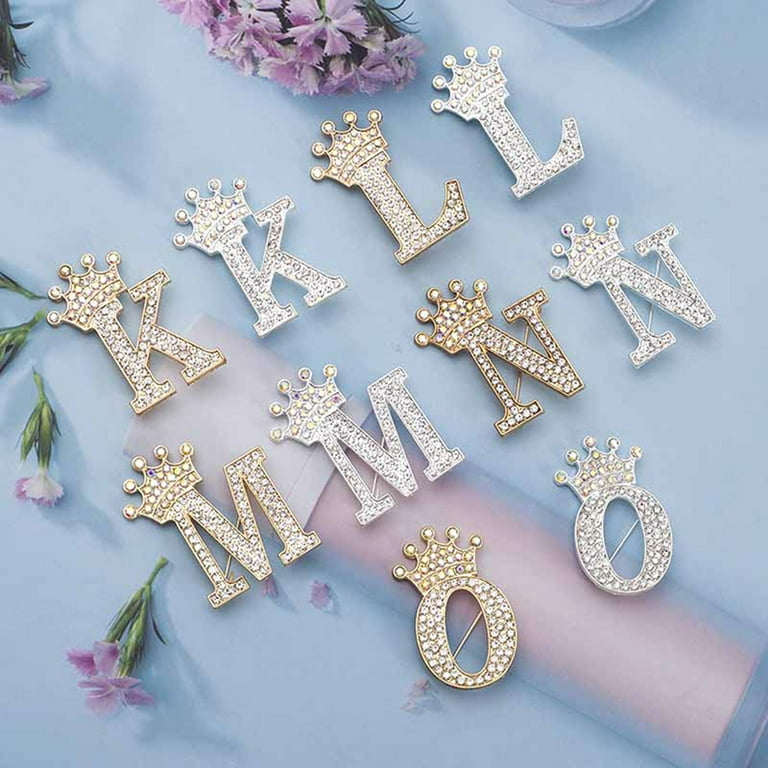 Rhinestone initial pins deals