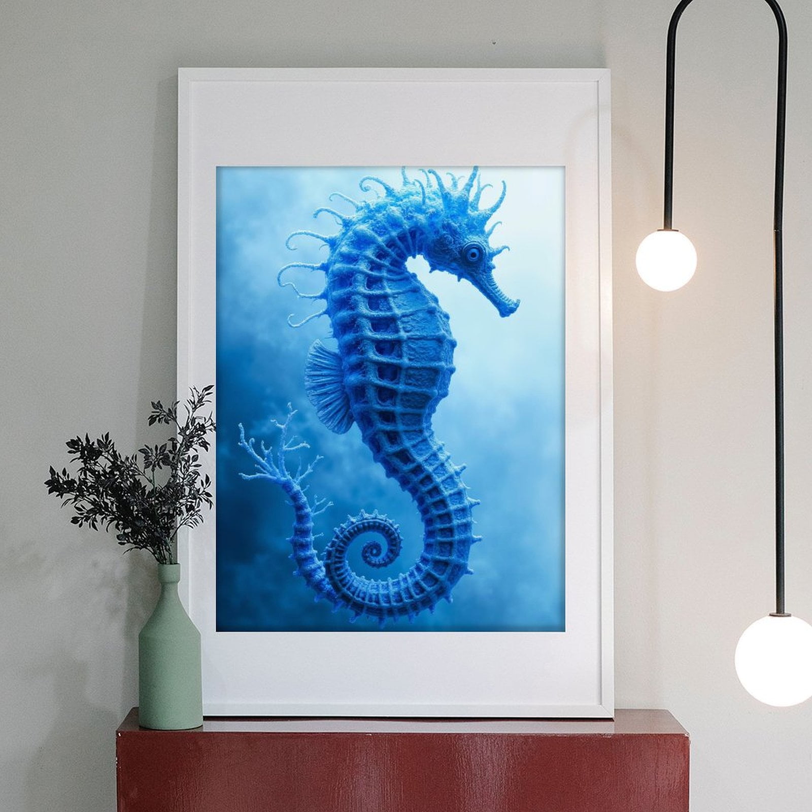 Diamond Art Kit for Adults, Blue Seahorse Ocean Beauty Diamond Painting for Adults Beginners, 5D DIY Diamond Art Painting Kits, Colorful Diamond Painting Craft for Home Decor 12x16