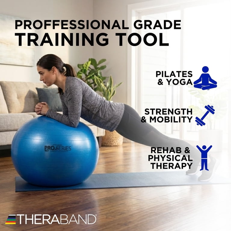 THERABAND, Exercise Ball, 75 cm, Blue, Stability Trainer - Walmart.com