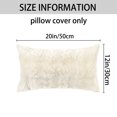 thumbnail image 5 of Unique Bargains Faux Fur Cozy Decorative Throw Pillow Covers Soft Plush Pillowcase 1 Pc White 12" x 20", 5 of 6