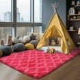 thumbnail image 2 of AllWays Plaza Area Rug 3x4 Ft, Ultra Soft Rugs for Living Room, Small Plush Indoor Carpet for Bedroom, Kids Room, Playroom, Home Decor, Geometric, Hot Pink/White, 2 of 18