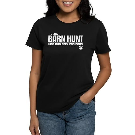 CafePress - Barn Hunt Hide And Seek T Shirt - Women's Traditional Fit Dark T-Shirt