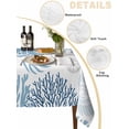 thumbnail image 2 of Coastal Blue Crab Table Cloth, Coral Starfish Ocean Conch Nautical Waterproof Tablecloth for Rectangle Tables, Reusable Washable Fabric Table Cover for Restaurant Kitchen Dining Tables 54"x108", 2 of 6
