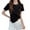 Black, variant on Summer Tops for Women Fashion Short Sleeve Twist Knot Loose Fit T-Shirts Casual Asymmetrical Hem Tie Front Comfy Tee
